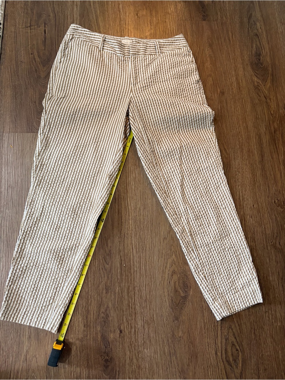 a new day Cream and White Striped Seersucker Chinos size 2